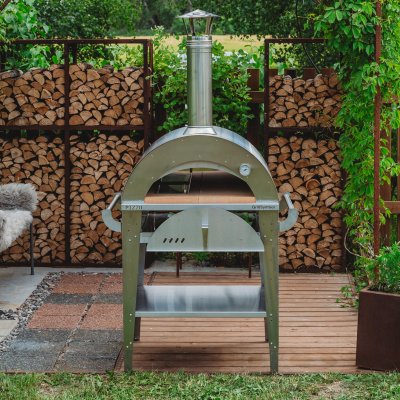 GrillSymbol pizzaugn med bord Pizzo-set-inox