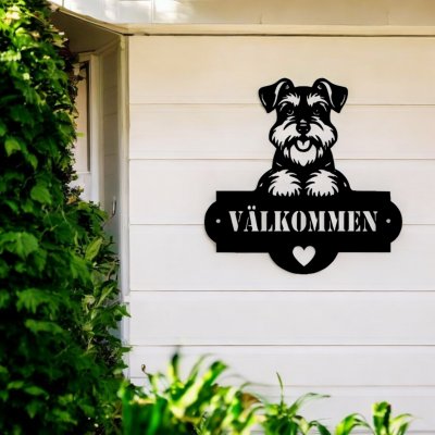 Schnauzer i plåt - Valfri text