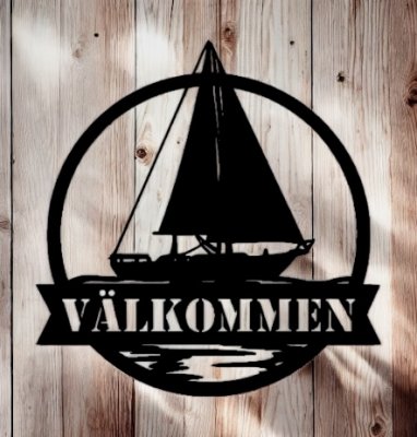 Segelbåt i plåt - Valfri text