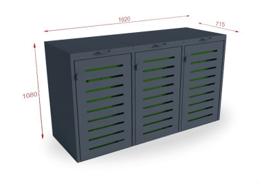 Sopskåp 03 120 L - Antracitgrå - Mått