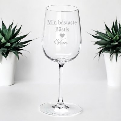 Vinglas med gravyr - Min Bästaste bästis