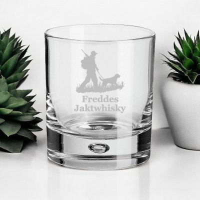 Whiskyglas med gravyr - Jakt