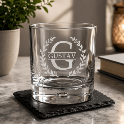 Whiskyglas med gravyr - Monogram