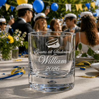 Whiskyglas med gravyr - Student