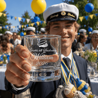 Whiskyglas med gravyr - Student