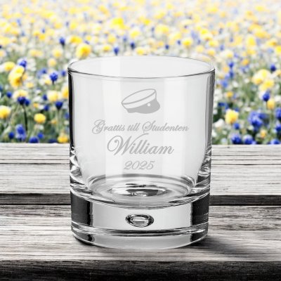 Whiskyglas med gravyr - Student