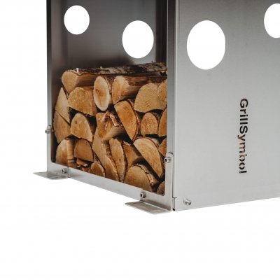 Vedställ WoodStock rostfri, storlek L 60*37*170 cm